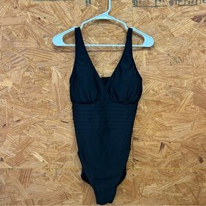 Aqua Green Black Slimming Swimwear - Size L